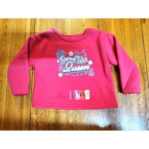 Vtg athletic works long sleeve fleece girls 18 months pink shirt"snow flake quee